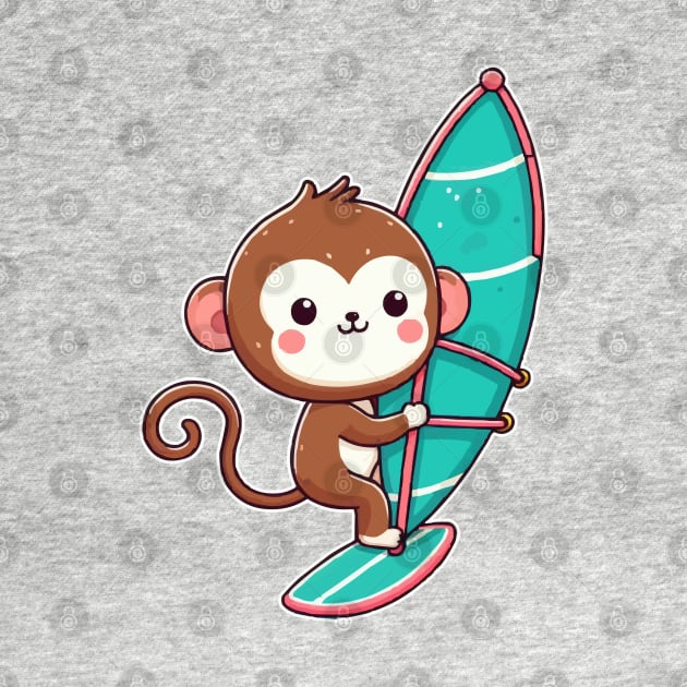 Cute monkey Windsurfing by fikriamrullah